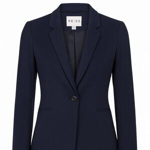 REISS Navy Blue Tailored Blazer – Size 4 (UK 8 / EU 36)